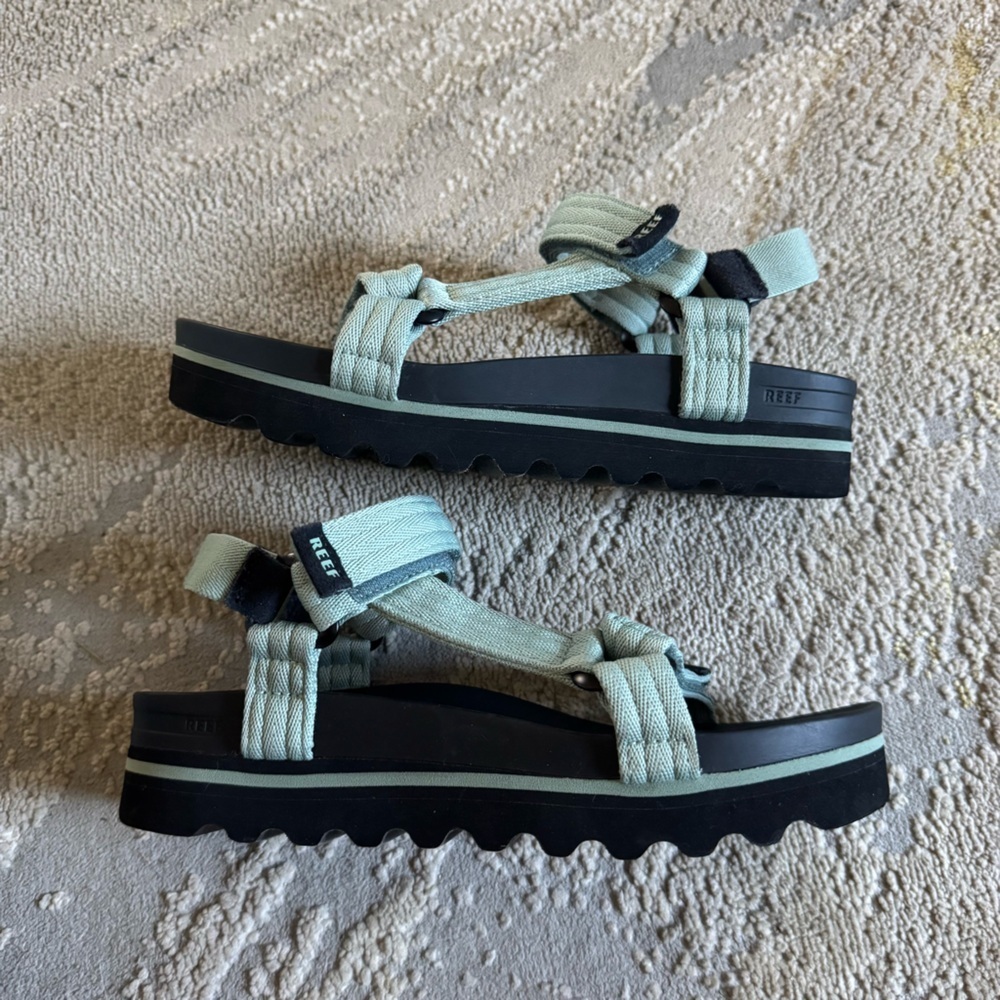 Reef sandals Cushion Rem Hi platform adjustable straps green comfort walking 8 - Picture 3 of 14